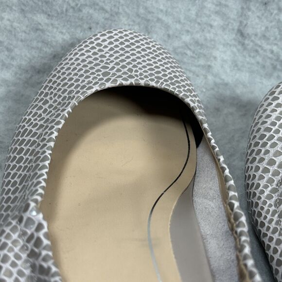 Vionic Ballet Flats 7 Alexa Metallic Lizard Orthotic Shoes Silver Nappa Leather - Picture 16 of 16